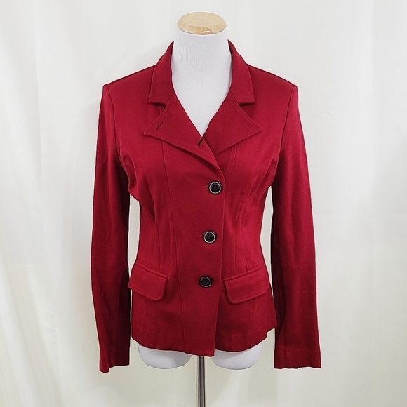 Cabi 3175 Outing Blazer dark red ponte jacket Women's size 4 - Picture 2 of 7